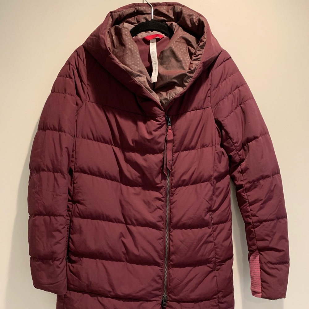 Lululemon Puffer Jacket, Maroon, Size 4